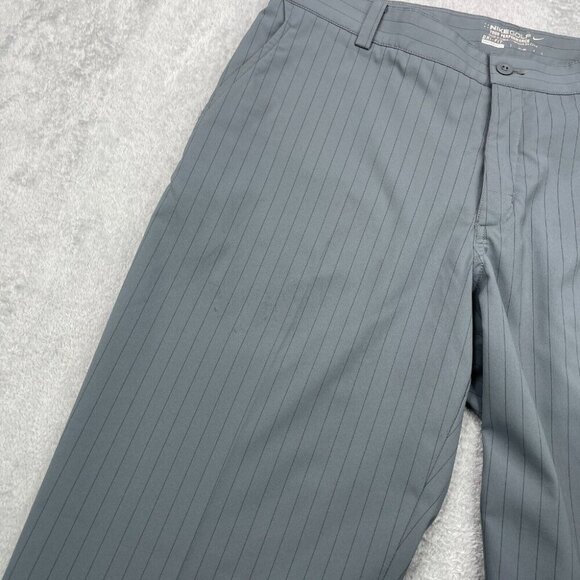 Nike Tour Performance Golf Pants Mens 35x28 Gray Pinstripe Stretch Straight Leg - Picture 10 of 15
